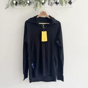 Men’s Devold Wool Black Quarter Zip Pullover Shirt Thermo Cool Duo XL New CP